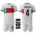 Portugal Ruben Dias #4 Babykleding Uitshirt Kinderen WK 2022 Korte Mouwen (+ korte broeken)